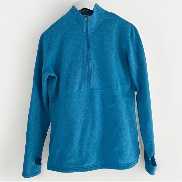 Womens Obermeyer Splendid Top Fleece Size LARGE 1/4 Zip Blue Base Layer - Picture 1 of 9
